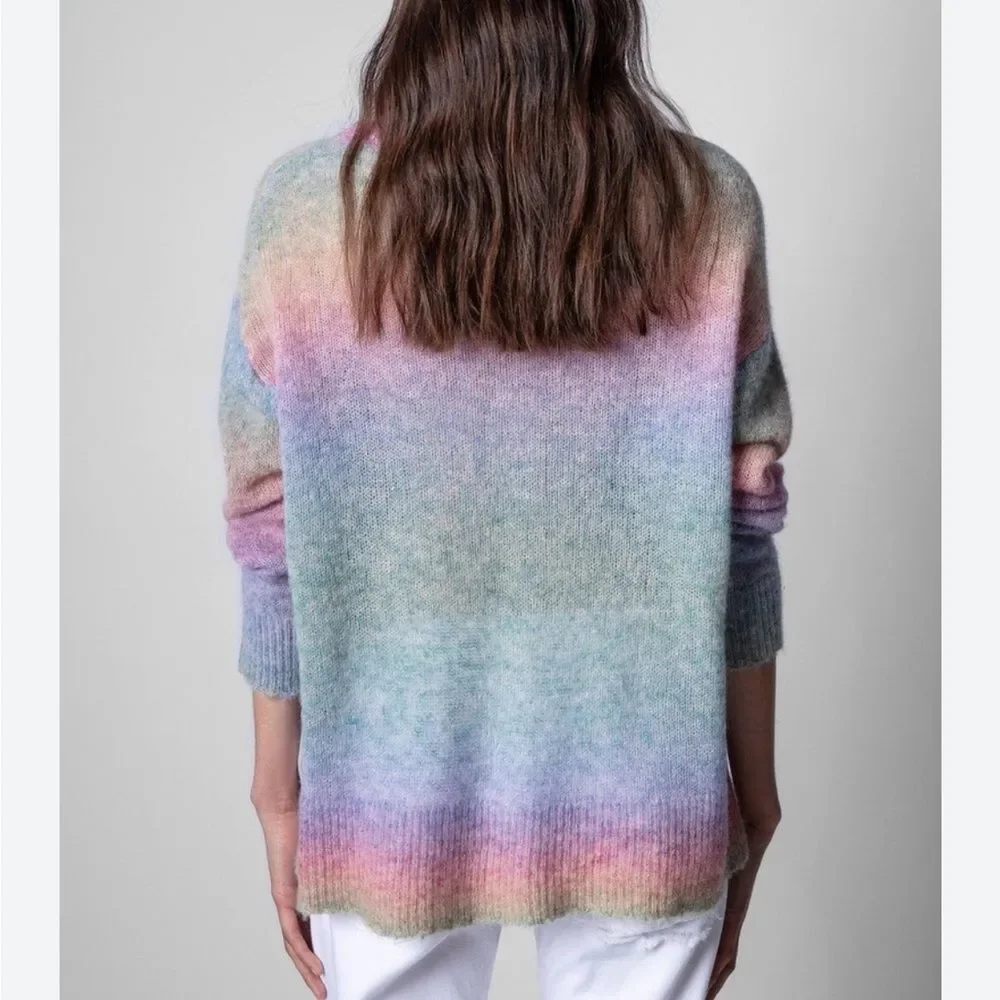 Zadig & Voltaire Multicolored Sunday  Sweater Top  Size XS  $478 NWOT - Picture 2 of 11